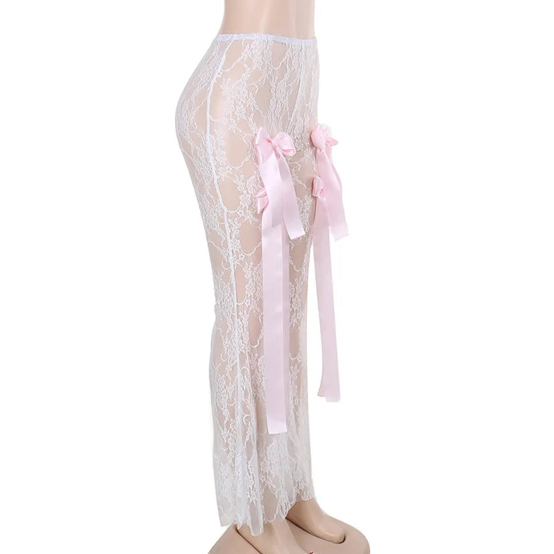 Jasmin Lace See Through Bow Pant