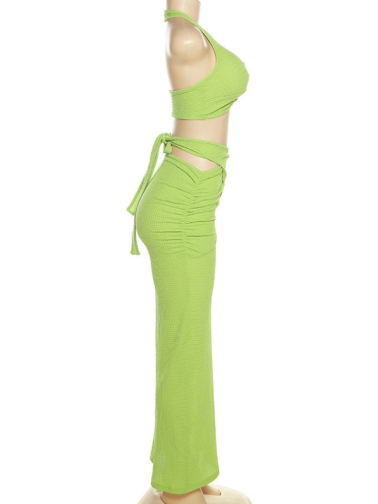 Lime Maxi Skirt Set