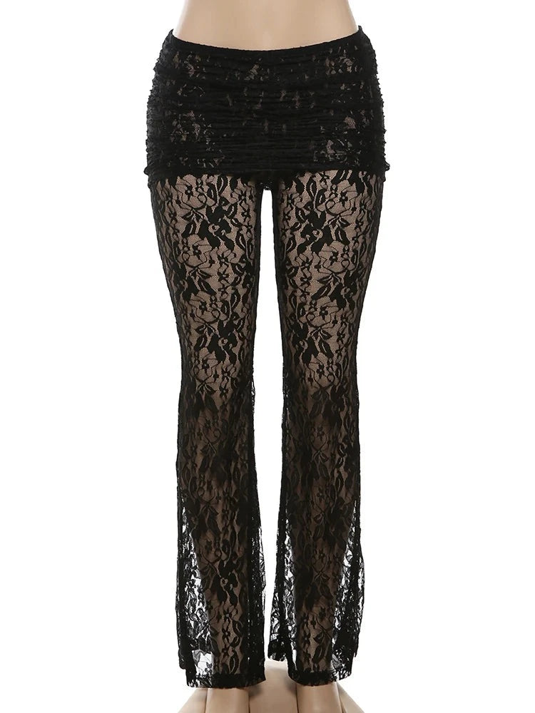 Lace Foldover Pant