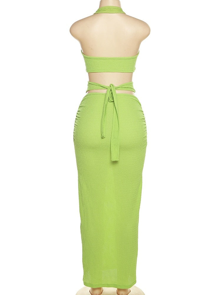 Lime Maxi Skirt Set