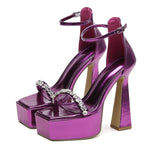 Diamond Platform Open Toe Sandal