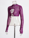 Violet Allure Sheer Mesh Top