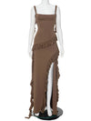 Mocha Ruffle Maxi