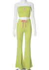 Lime Flare Drawstring Pant Set