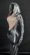 Luxe Metallic Hooded Gown