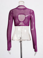 Violet Allure Sheer Mesh Top