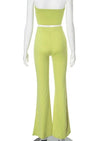 Lime Flare Drawstring Pant Set