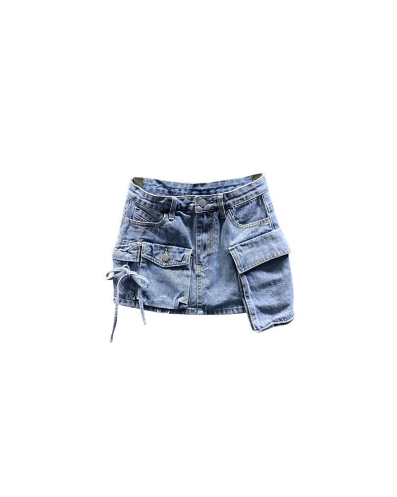 Mia Denim Cargo Skort