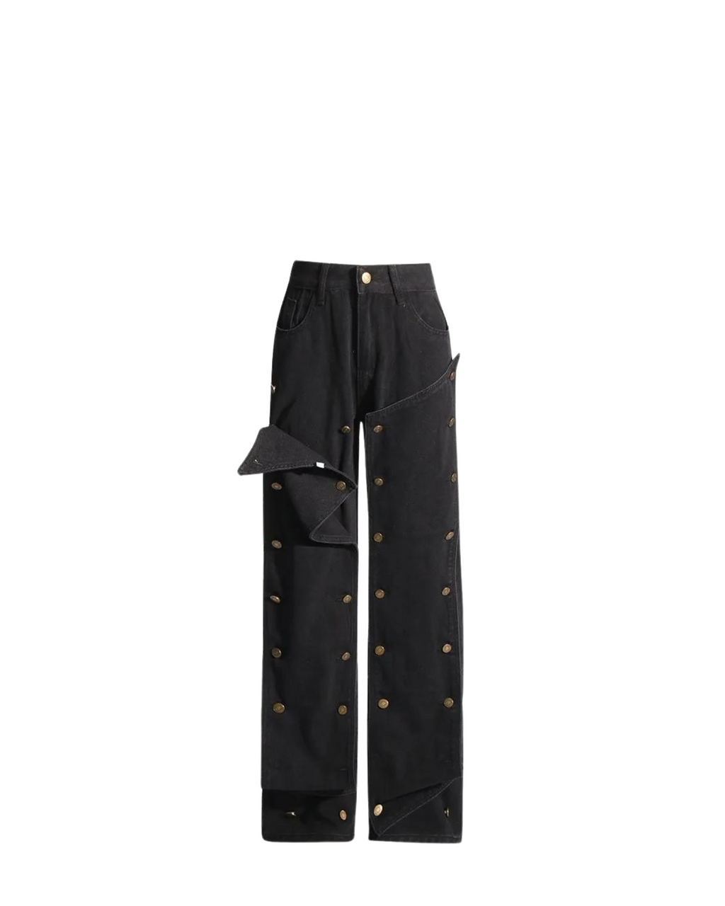 Patchwork Detachable Button Denim Pant