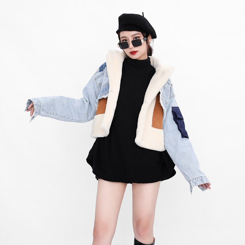 Patchwork Wool Coat