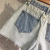 Patchwork Inside Out Denim Short