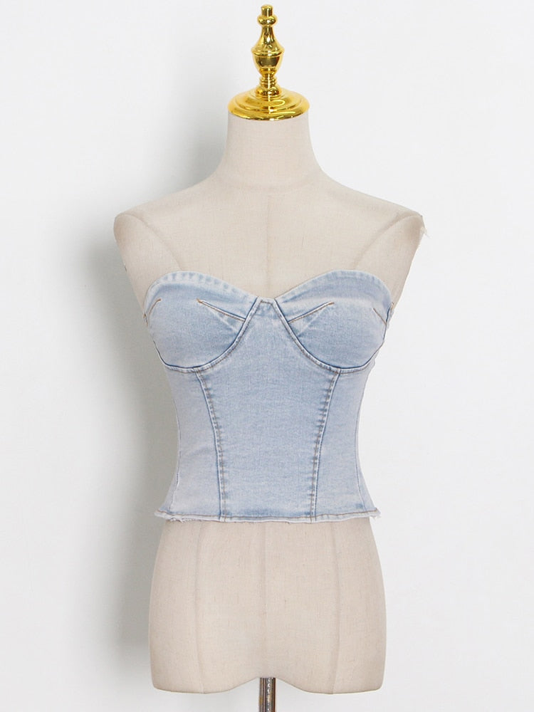 Candace Denim Two Piece Set