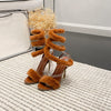 Faux Fur Strappy Heel