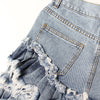 The Side Ruffle Denim Shorts